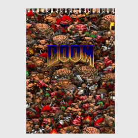 Скетчбук с принтом Doom Все монстры (pixel art) в Белгороде, 100% бумага
 | 48 листов, плотность листов — 100 г/м2, плотность картонной обложки — 250 г/м2. Листы скреплены сверху удобной пружинной спиралью | 