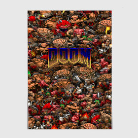 Постер с принтом Doom. Все монстры (pixel art) в Белгороде, 100% бумага
 | бумага, плотность 150 мг. Матовая, но за счет высокого коэффициента гладкости имеет небольшой блеск и дает на свету блики, но в отличии от глянцевой бумаги не покрыта лаком | 