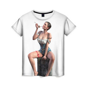 Женская футболка 3D с принтом Novigrad Hooker в Белгороде, 100% полиэфир ( синтетическое хлопкоподобное полотно) | прямой крой, круглый вырез горловины, длина до линии бедер | gaming | the witcher | witcher | yennefer | ведьмак | геральт | йеннифер | йеннифэр