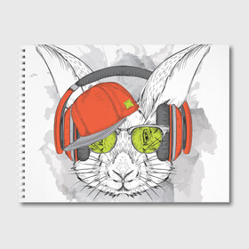 Альбом для рисования с принтом Стильный Кролик в Белгороде, 100% бумага
 | матовая бумага, плотность 200 мг. | dj | music | rnb | животные | клубная | музыка