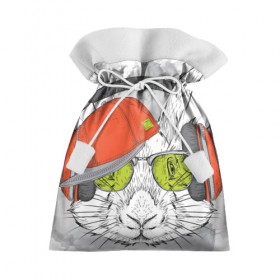 Подарочный 3D мешок с принтом Стильный Кролик в Белгороде, 100% полиэстер | Размер: 29*39 см | Тематика изображения на принте: dj | music | rnb | животные | клубная | музыка