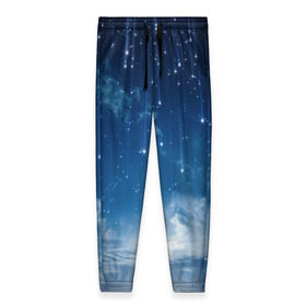 Женские брюки 3D с принтом Звездное небо в Белгороде, полиэстер 100% | прямой крой, два кармана без застежек по бокам, с мягкой трикотажной резинкой на поясе и по низу штанин. В поясе для дополнительного комфорта — широкие завязки | вселенная | галактика | звезды | небо | ночь