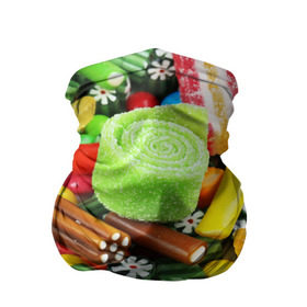 Бандана-труба 3D с принтом Сладости в Белгороде, 100% полиэстер, ткань с особыми свойствами — Activecool | плотность 150‒180 г/м2; хорошо тянется, но сохраняет форму | вкуснотища | вкусняшки | глазурь | жевачка | карамель | карамельки | конфетки | конфеты | леденец | мармеладки | сахар | сладости