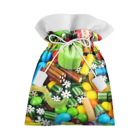 Подарочный 3D мешок с принтом Сладости в Белгороде, 100% полиэстер | Размер: 29*39 см | вкуснотища | вкусняшки | глазурь | жевачка | карамель | карамельки | конфетки | конфеты | леденец | мармеладки | сахар | сладости