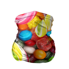 Бандана-труба 3D с принтом Вкусняшки в Белгороде, 100% полиэстер, ткань с особыми свойствами — Activecool | плотность 150‒180 г/м2; хорошо тянется, но сохраняет форму | вкуснотища | вкусняшки | глазурь | жевачка | карамель | карамельки | конфетки | конфеты | леденец | мармеладки | сахар | сладости