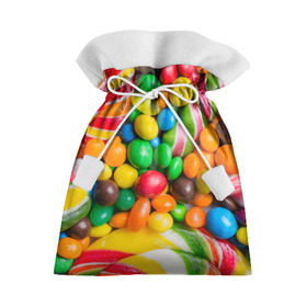 Подарочный 3D мешок с принтом Сладкоежка в Белгороде, 100% полиэстер | Размер: 29*39 см | Тематика изображения на принте: вкуснотища | вкусняшки | глазурь | жевачка | карамель | карамельки | конфетки | конфеты | леденец | мармеладки | сахар | сладости