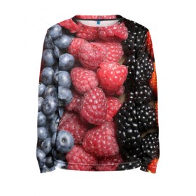 Детский лонгслив 3D с принтом Сочные ягоды в Белгороде, 100% полиэстер | длинные рукава, круглый вырез горловины, полуприлегающий силуэт
 | богатый урожай | брусника | ерга | земляника | клубника | клюква | малина | морожка | облепиха | рябина | смородина | сок | сочные плоды | фрукты | черника | черноплодка | шиповник | ягоды