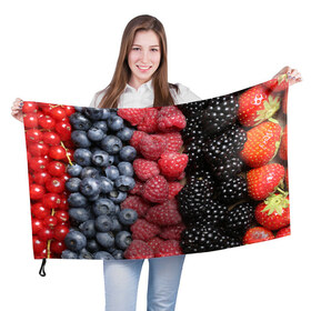 Флаг 3D с принтом Сочные ягоды в Белгороде, 100% полиэстер | плотность ткани — 95 г/м2, размер — 67 х 109 см. Принт наносится с одной стороны | богатый урожай | брусника | ерга | земляника | клубника | клюква | малина | морожка | облепиха | рябина | смородина | сок | сочные плоды | фрукты | черника | черноплодка | шиповник | ягоды