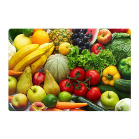 Магнитный плакат 3Х2 с принтом Богатый урожай в Белгороде, Полимерный материал с магнитным слоем | 6 деталей размером 9*9 см | апельсин | баклажан | банан | богатый урожай | виноград | горох | еда | кабачок | капуста | картофель | лимон | морковь | овощи | огурец | перец | персик | помидор | слива | сочные плоды | томат | тыква