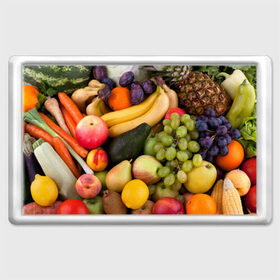 Магнит 45*70 с принтом Спелые фрукты в Белгороде, Пластик | Размер: 78*52 мм; Размер печати: 70*45 | ананас | арбуз | банан | богатый урожай | виноград | горох | груша | еда | капуста | картофель | лук | морковь | овощи | огурец | перец | персик | слива | сочные плоды | томат | фасоль | фрукты | яблоко