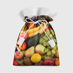 Подарочный 3D мешок с принтом Спелые фрукты в Белгороде, 100% полиэстер | Размер: 29*39 см | ананас | арбуз | банан | богатый урожай | виноград | горох | груша | еда | капуста | картофель | лук | морковь | овощи | огурец | перец | персик | слива | сочные плоды | томат | фасоль | фрукты | яблоко