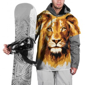 Накидка на куртку 3D с принтом Король джунглей в Белгороде, 100% полиэстер |  | lion | грива | дикая кошка | добыча | животное | зверь | искусство | картина | клыки | когти | король джунглей | лев | макет | мясо | набросок | портрет | хищник | царь зверей | эскиз