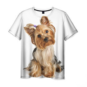 Мужская футболка 3D с принтом Красотка в Белгороде, 100% полиэфир | прямой крой, круглый вырез горловины, длина до линии бедер | fashion | животное | красавица | лучший друг | модница | няша | причёска | собака | собачка | щенок | щеночек