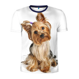 Мужская футболка 3D спортивная с принтом Красотка в Белгороде, 100% полиэстер с улучшенными характеристиками | приталенный силуэт, круглая горловина, широкие плечи, сужается к линии бедра | Тематика изображения на принте: fashion | животное | красавица | лучший друг | модница | няша | причёска | собака | собачка | щенок | щеночек