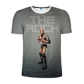 Мужская футболка 3D спортивная с принтом The Rock WWE в Белгороде, 100% полиэстер с улучшенными характеристиками | приталенный силуэт, круглая горловина, широкие плечи, сужается к линии бедра | dwayne johnson | the rock | wwe | рестлинг | спорт