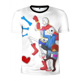 Мужская футболка 3D спортивная с принтом Undertale в Белгороде, 100% полиэстер с улучшенными характеристиками | приталенный силуэт, круглая горловина, широкие плечи, сужается к линии бедра | 