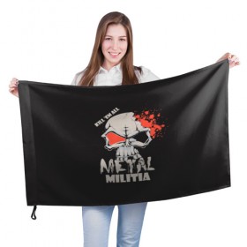 Флаг 3D с принтом Призрак рока в Белгороде, 100% полиэстер | плотность ткани — 95 г/м2, размер — 67 х 109 см. Принт наносится с одной стороны | metal | кровь | метал | мызыка | новинки | рок | тяжелый | череп
