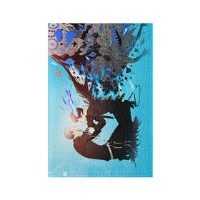 Обложка для паспорта матовая кожа с принтом Blue Exorcist в Белгороде, натуральная матовая кожа | размер 19,3 х 13,7 см; прозрачные пластиковые крепления | anime | ao no exorcist | экзорцист