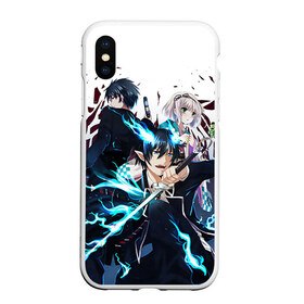 Чехол для iPhone XS Max матовый с принтом Blue Exorcist в Белгороде, Силикон | Область печати: задняя сторона чехла, без боковых панелей | anime | ao no exorcist | blue exorcist | аниме | синий экзорцист | экзорцист