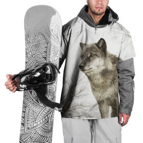 Накидка на куртку 3D с принтом Волк во весь рост в Белгороде, 100% полиэстер |  | волк | хищник