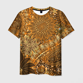 Мужская футболка 3D с принтом Коллекция Edition в Белгороде, 100% полиэфир | прямой крой, круглый вырез горловины, длина до линии бедер | винтаж | воздушный | индийские | кружева | новинки | узор | цветок | цветочный | этнические