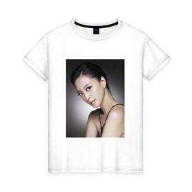 Женская футболка хлопок с принтом Song Hye-kyo в Белгороде, 100% хлопок | прямой крой, круглый вырез горловины, длина до линии бедер, слегка спущенное плечо | 