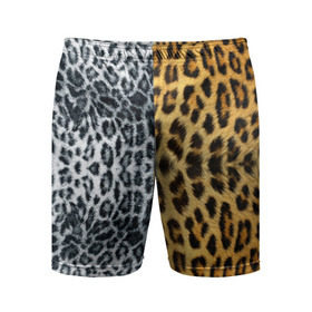 Мужские шорты спортивные с принтом Леопард/Снежный Барс в Белгороде,  |  | textures | барс | животное | леопард | пятна | снежный | текстура | чёрное с белым