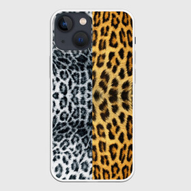 Чехол для iPhone 13 mini с принтом Леопард Снежный Барс в Белгороде,  |  | textures | барс | животное | леопард | пятна | снежный | текстура | чёрное с белым