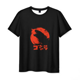 Мужская футболка 3D с принтом Godzilla в Белгороде, 100% полиэфир | прямой крой, круглый вырез горловины, длина до линии бедер | cinema | film | godzilla | monster | годзила | годзилла | кино | монстр | фильм