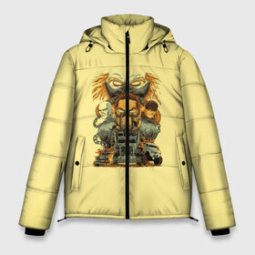 Мужская зимняя куртка 3D с принтом Mad Max в Белгороде, верх — 100% полиэстер; подкладка — 100% полиэстер; утеплитель — 100% полиэстер | длина ниже бедра, свободный силуэт Оверсайз. Есть воротник-стойка, отстегивающийся капюшон и ветрозащитная планка. 

Боковые карманы с листочкой на кнопках и внутренний карман на молнии. | Тематика изображения на принте: cinema | film | mad | mad max | max | безумный макс | кино | фильм