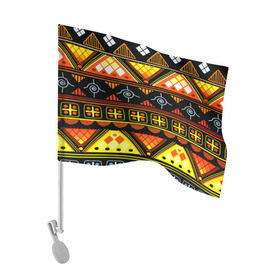Флаг для автомобиля с принтом Element ethnic в Белгороде, 100% полиэстер | Размер: 30*21 см | Тематика изображения на принте: орнамент | полосы | этно