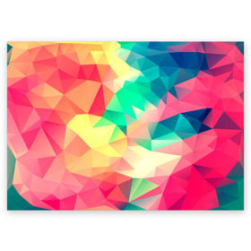 Поздравительная открытка с принтом Frenza в Белгороде, 100% бумага | плотность бумаги 280 г/м2, матовая, на обратной стороне линовка и место для марки
 | Тематика изображения на принте: геометрия | полигоны | разноцветный яркий