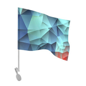 Флаг для автомобиля с принтом Polygon blue в Белгороде, 100% полиэстер | Размер: 30*21 см | полигон | текстура