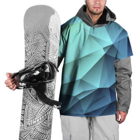 Накидка на куртку 3D с принтом Polygon blue в Белгороде, 100% полиэстер |  | полигон | текстура