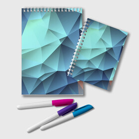 Блокнот с принтом Polygon blue в Белгороде, 100% бумага | 48 листов, плотность листов — 60 г/м2, плотность картонной обложки — 250 г/м2. Листы скреплены удобной пружинной спиралью. Цвет линий — светло-серый
 | полигон | текстура
