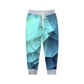 Детские брюки 3D с принтом Polygon blue в Белгороде, 100% полиэстер | манжеты по низу, эластичный пояс регулируется шнурком, по бокам два кармана без застежек, внутренняя часть кармана из мелкой сетки | полигон | текстура