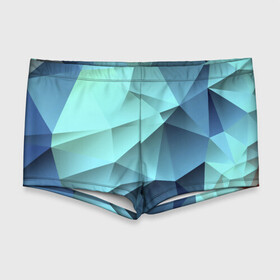 Мужские купальные плавки 3D с принтом Polygon blue в Белгороде, Полиэстер 85%, Спандекс 15% |  | Тематика изображения на принте: полигон | текстура
