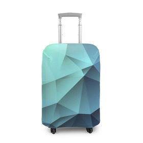 Чехол для чемодана 3D с принтом Polygon blue в Белгороде, 86% полиэфир, 14% спандекс | двустороннее нанесение принта, прорези для ручек и колес | полигон | текстура