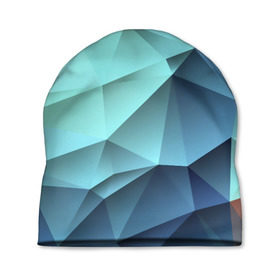Шапка 3D с принтом Polygon blue в Белгороде, 100% полиэстер | универсальный размер, печать по всей поверхности изделия | Тематика изображения на принте: полигон | текстура