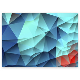 Поздравительная открытка с принтом Polygon blue в Белгороде, 100% бумага | плотность бумаги 280 г/м2, матовая, на обратной стороне линовка и место для марки
 | полигон | текстура