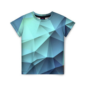 Детская футболка 3D с принтом Polygon blue в Белгороде, 100% гипоаллергенный полиэфир | прямой крой, круглый вырез горловины, длина до линии бедер, чуть спущенное плечо, ткань немного тянется | Тематика изображения на принте: полигон | текстура