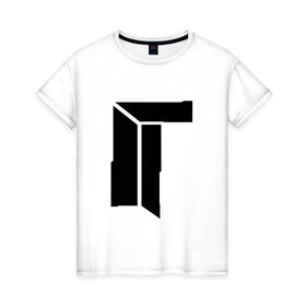 Женская футболка хлопок с принтом Titan в Белгороде, 100% хлопок | прямой крой, круглый вырез горловины, длина до линии бедер, слегка спущенное плечо | 