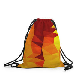 Рюкзак-мешок 3D с принтом Golden в Белгороде, 100% полиэстер | плотность ткани — 200 г/м2, размер — 35 х 45 см; лямки — толстые шнурки, застежка на шнуровке, без карманов и подкладки | геометрия | полигоны | разноцветный | треугольники | яркий