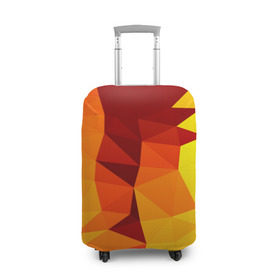 Чехол для чемодана 3D с принтом Golden в Белгороде, 86% полиэфир, 14% спандекс | двустороннее нанесение принта, прорези для ручек и колес | геометрия | полигоны | разноцветный | треугольники | яркий