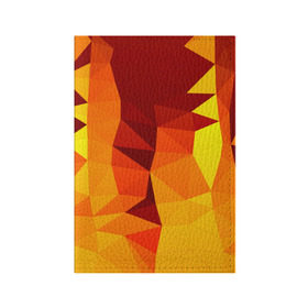 Обложка для паспорта матовая кожа с принтом Golden в Белгороде, натуральная матовая кожа | размер 19,3 х 13,7 см; прозрачные пластиковые крепления | геометрия | полигоны | разноцветный | треугольники | яркий