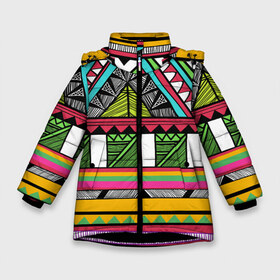 Зимняя куртка для девочек 3D с принтом Зимбабве в Белгороде, ткань верха — 100% полиэстер; подклад — 100% полиэстер, утеплитель — 100% полиэстер. | длина ниже бедра, удлиненная спинка, воротник стойка и отстегивающийся капюшон. Есть боковые карманы с листочкой на кнопках, утяжки по низу изделия и внутренний карман на молнии. 

Предусмотрены светоотражающий принт на спинке, радужный светоотражающий элемент на пуллере молнии и на резинке для утяжки. | Тематика изображения на принте: африка | орнамент | этнический | этно