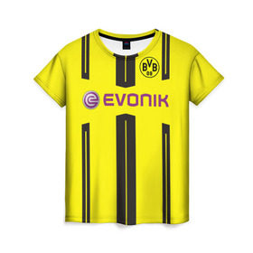 Женская футболка 3D с принтом Borussia Dortmund в Белгороде, 100% полиэфир ( синтетическое хлопкоподобное полотно) | прямой крой, круглый вырез горловины, длина до линии бедер | боруссия | дортмунд