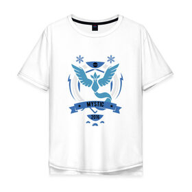 Мужская футболка хлопок Oversize с принтом Team mystic в Белгороде, 100% хлопок | свободный крой, круглый ворот, “спинка” длиннее передней части | Тематика изображения на принте: 