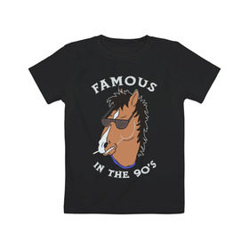 Детская футболка хлопок с принтом Конь БоДжек в Белгороде, 100% хлопок | круглый вырез горловины, полуприлегающий силуэт, длина до линии бедер | Тематика изображения на принте: bojack horseman