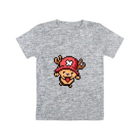 Детская футболка хлопок с принтом One Piece. Chopper. 8 bit. в Белгороде, 100% хлопок | круглый вырез горловины, полуприлегающий силуэт, длина до линии бедер | chopper | one piece | pixel art | ванпис | пиксель арт | чоппер